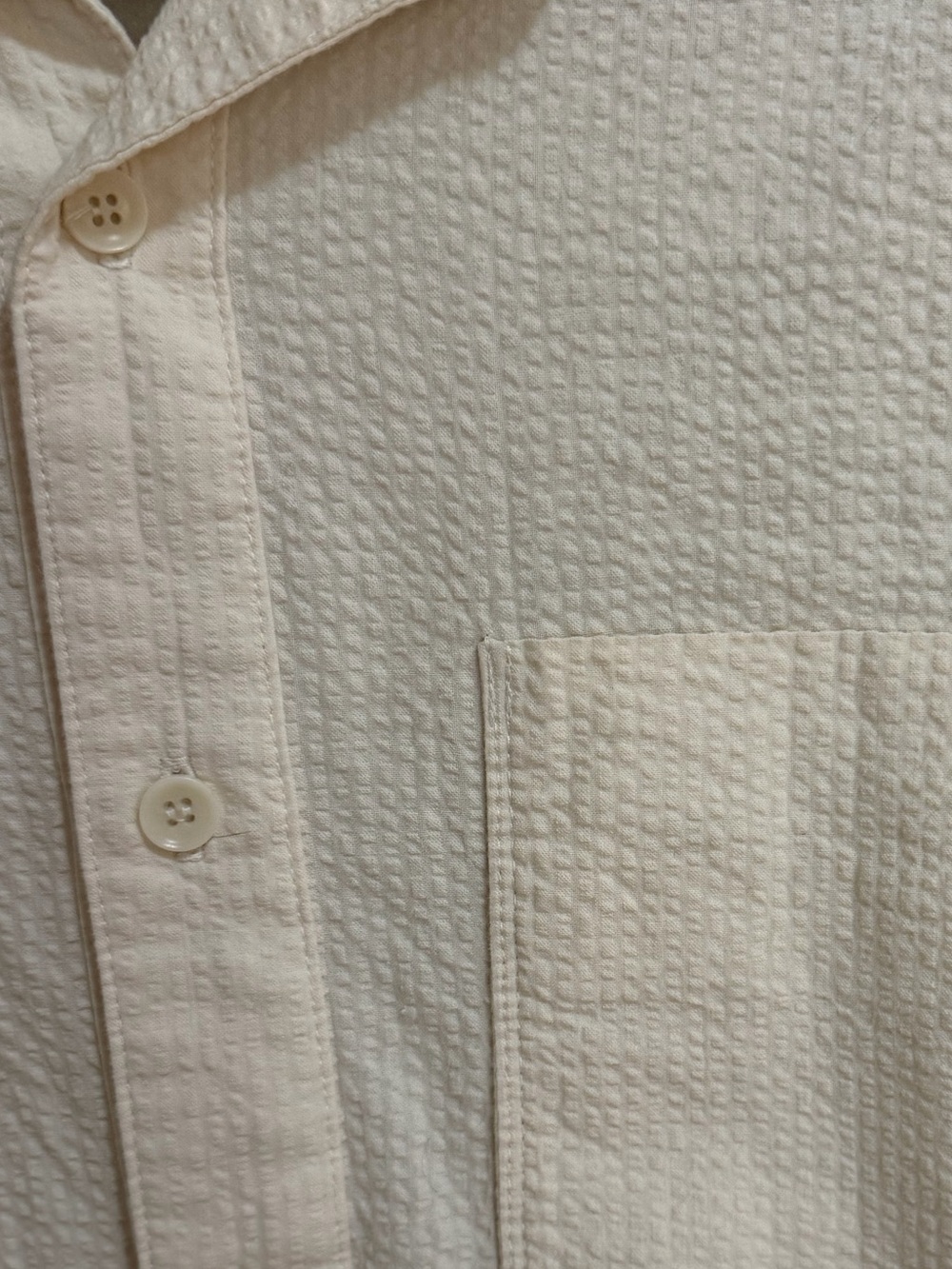 Monadic Aetna Bone Seersucker Japanese Cotton Utility Shirt Made in LA Size S - Picture 4 of 9